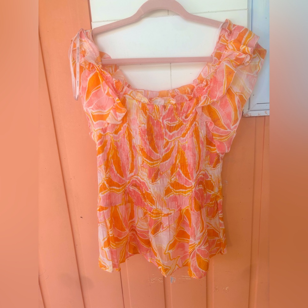Nanette Lepore Orange and Pink Top